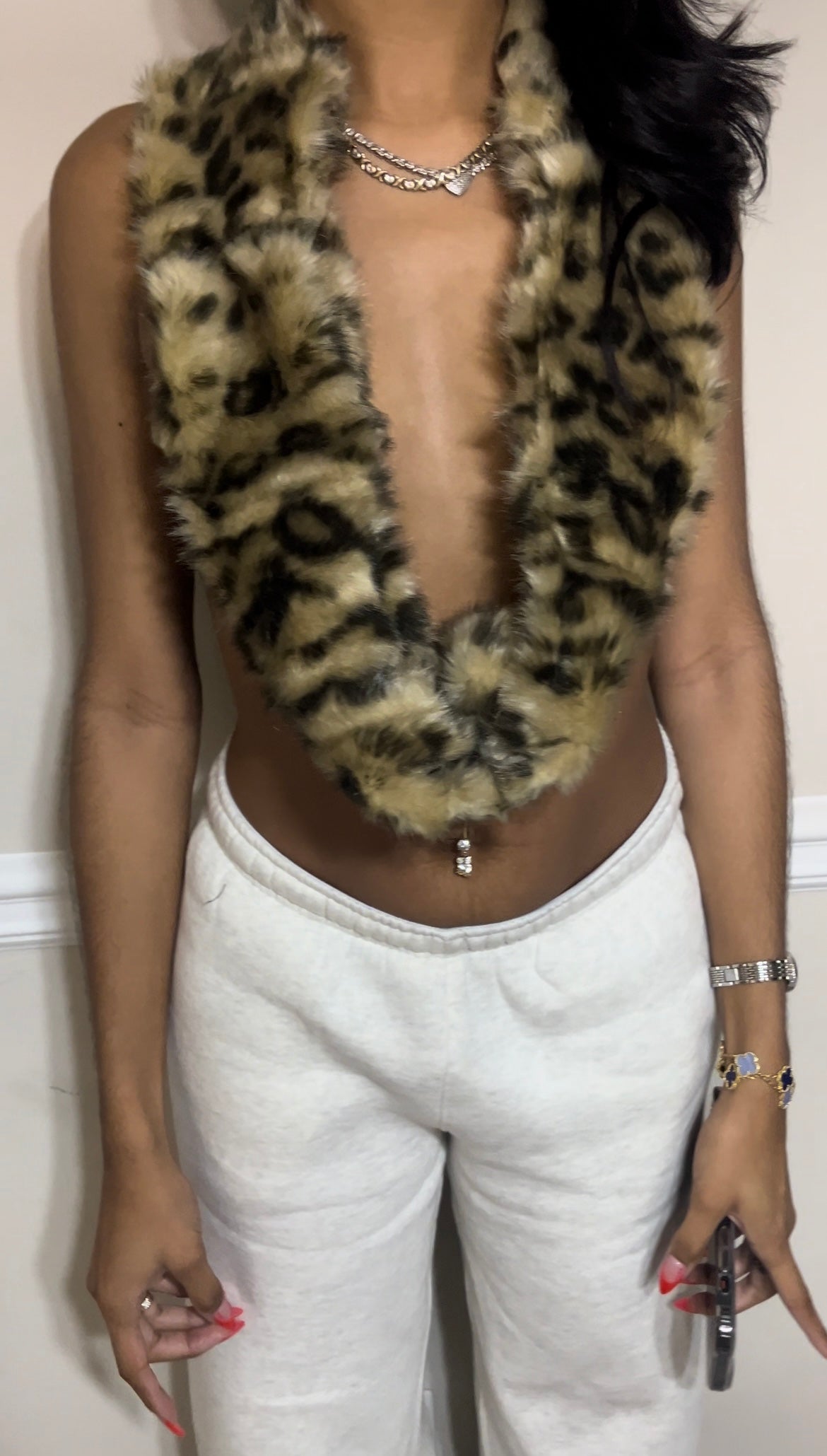 Fur Halter Top